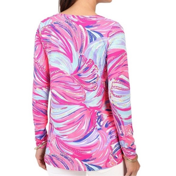 Lilly Pulitzer Sorella Top Magenta Oh My Guava Sz S - Picture 2 of 10